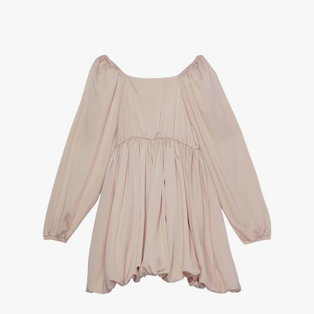 Habitual Pink Ruffled Tiered Sundress with Bishop Sleeves